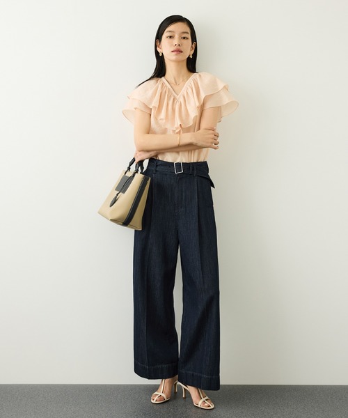 ROPE'（ロペ）の「ライトテンセルデニムベルテッドワイドパンツ（その他パンツ・レディース・ネイビー・36/38）」の21枚目の写真