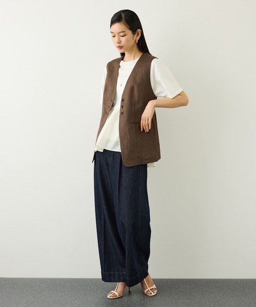 ROPE'(ロペ)の「ライトテンセルデニムベルテッドワイドパンツ(その他パンツ・レディース・ネイビー・36/38)」の22枚目の写真