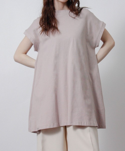 NYLAUS（ナイラス）の「【SG】接触冷感 フレアチュニック ノースリーブ（Tシャツ/カットソー・レディース・ブルー/オフホワイト/チャコール/ブラック/グレイッシュベージュ・M）」の19枚目の写真
