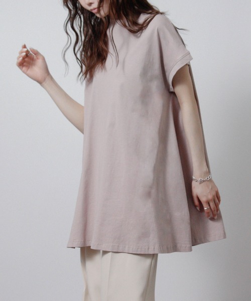 NYLAUS（ナイラス）の「【SG】接触冷感 フレアチュニック ノースリーブ（Tシャツ/カットソー・レディース・ブルー/オフホワイト/チャコール/ブラック/グレイッシュベージュ・M）」の20枚目の写真