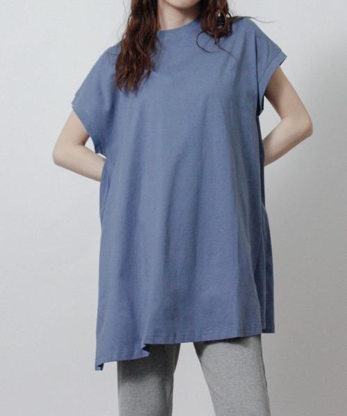 NYLAUS（ナイラス）の「【SG】接触冷感 フレアチュニック ノースリーブ（Tシャツ/カットソー・レディース・ブルー/オフホワイト/チャコール/ブラック/グレイッシュベージュ・M）」の22枚目の写真