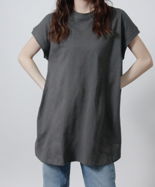 NYLAUS（ナイラス）の「【SG】接触冷感 フレアチュニック ノースリーブ（Tシャツ/カットソー・レディース・ブルー/オフホワイト/チャコール/ブラック/グレイッシュベージュ・M）」の14枚目の写真