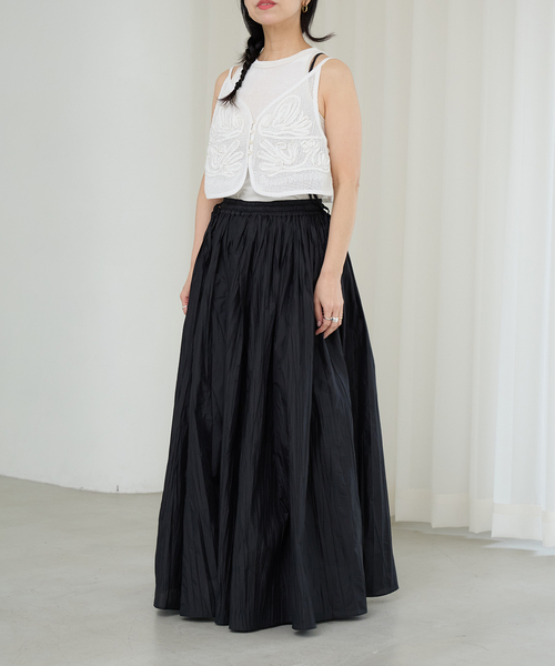 IENA LA BOUCLE（イエナラブークル）の「IENA LA BOUCLE ライトタフタプリーツスカート（スカート・レディース・ベージュ/ブラック・38/36）」の14枚目の写真