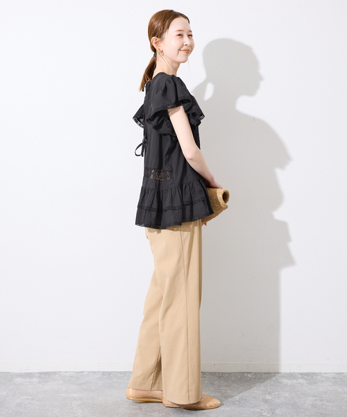crinkle crinkle crinkle SLOBE別注 front tapestry 2way blouse