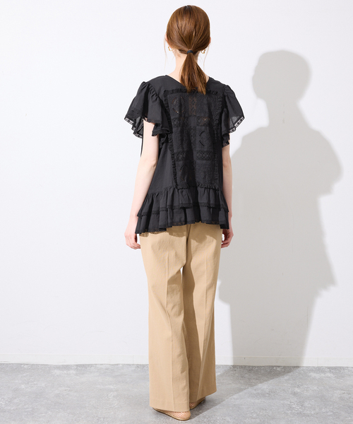 crinkle crinkle crinkle（クリンクルクリンクルクリンクル）の「crinkle crinkle crinkle SLOBE別注 front tapestry 2way blouse（シャツ/ブラウス・レディース・ブラック/ホワイト・FREE）」の15枚目の写真
