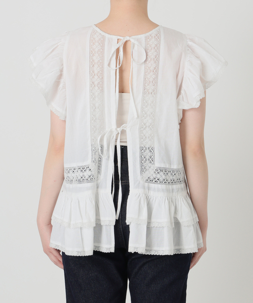 crinkle crinkle crinkle（クリンクルクリンクルクリンクル）の「crinkle crinkle crinkle SLOBE別注 front tapestry 2way blouse 【手洗い可能】（シャツ/ブラウス・レディース・ブラック/ホワイト・FREE）」の17枚目の写真