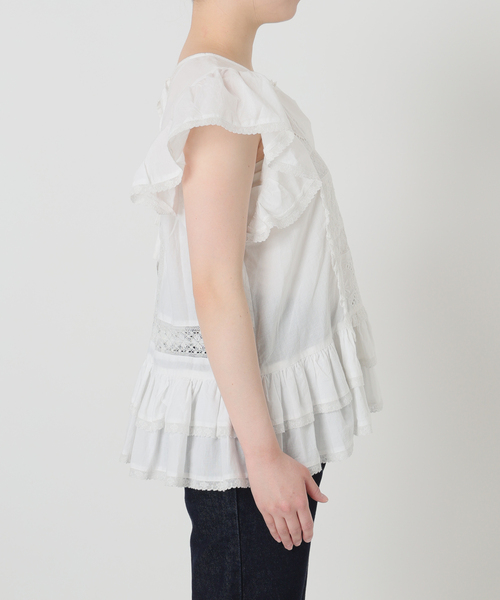 crinkle crinkle crinkle（クリンクルクリンクルクリンクル）の「crinkle crinkle crinkle SLOBE別注 front tapestry 2way blouse 【手洗い可能】（シャツ/ブラウス・レディース・ブラック/ホワイト・FREE）」の18枚目の写真