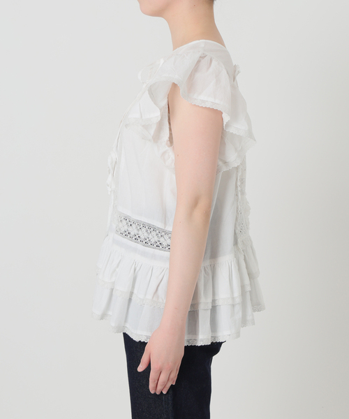 crinkle crinkle crinkle（クリンクルクリンクルクリンクル）の「crinkle crinkle crinkle SLOBE別注 front tapestry 2way blouse 【手洗い可能】（シャツ/ブラウス・レディース・ブラック/ホワイト・FREE）」の11枚目の写真