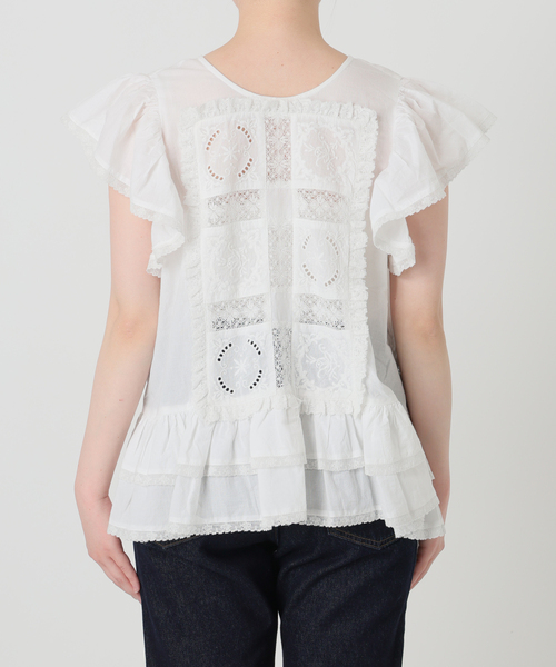 crinkle crinkle crinkle（クリンクルクリンクルクリンクル）の「crinkle crinkle crinkle SLOBE別注 front tapestry 2way blouse 【手洗い可能】（シャツ/ブラウス・レディース・ブラック/ホワイト・FREE）」の12枚目の写真