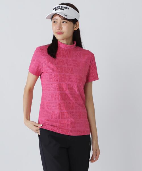 MASTER BUNNY EDITION（マスターバニーエディション）の「チェックジャガード半袖ハイネックカットソー（Tシャツ/カットソー・レディース・ピンク・MEDIUM/SMALL）」の2枚目の写真