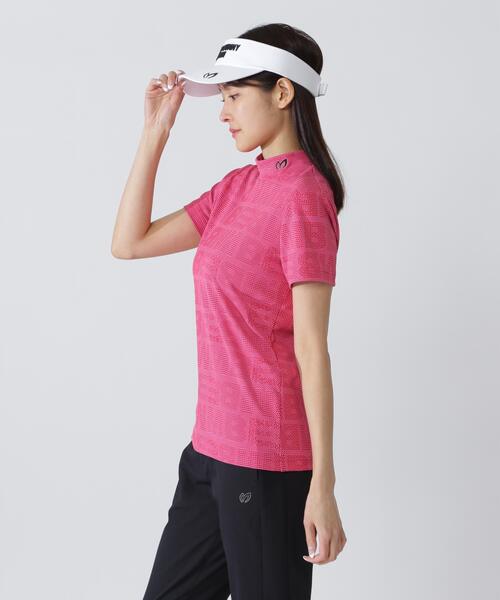 MASTER BUNNY EDITION（マスターバニーエディション）の「チェックジャガード半袖ハイネックカットソー（Tシャツ/カットソー・レディース・ピンク・MEDIUM/SMALL）」の5枚目の写真