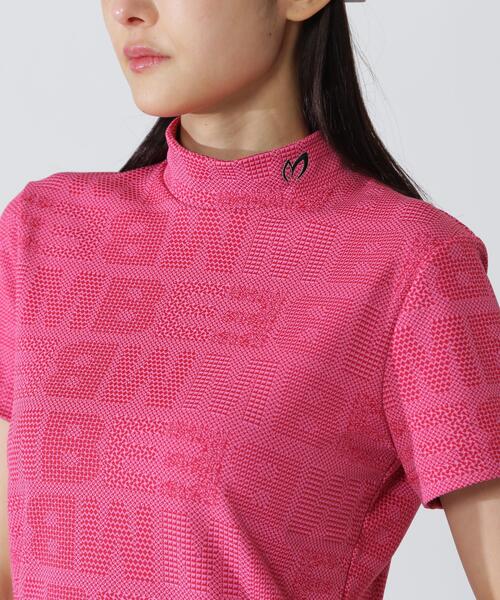 MASTER BUNNY EDITION（マスターバニーエディション）の「チェックジャガード半袖ハイネックカットソー（Tシャツ/カットソー・レディース・ピンク・MEDIUM/SMALL）」の7枚目の写真