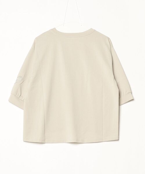 EGLANTINE(エグランティーヌ)の「EGLANTINE 英字ハート刺繍5分袖カットソー(Tシャツ/カットソー・レディース・サンドベージュ/オフホワイト/ブラック/ブラック×ホワイト・38)」の18枚目の写真