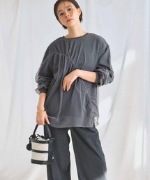 IEDIT 華やかモードに着映えする チュールを重ねたドッキングブラウス