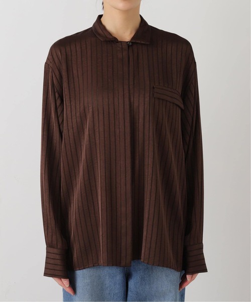 JOURNAL STANDARD(ジャーナルスタンダード)の「《追加》【ARCHIVE STANCE/アーカイブスタンス】Satin Stripe Dolman Shirt(シャツ/ブラウス・レディース・ピンク/チャコールグレー・FREE)」の7枚目の写真