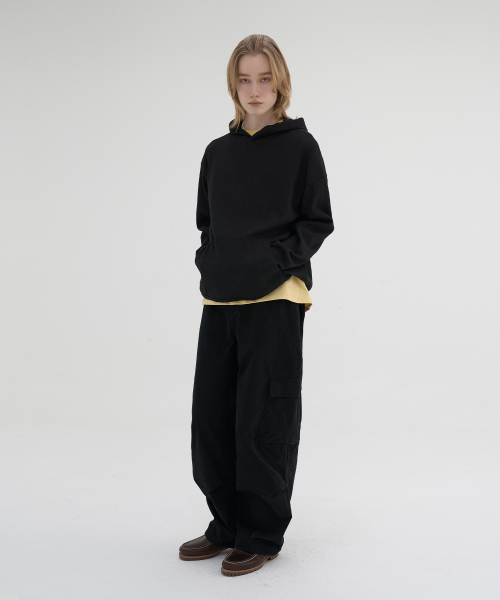 NOUN(ノウン)の「waffle hooded t-shirts (black)(パーカー・メンズ・その他・1)」の3枚目の写真