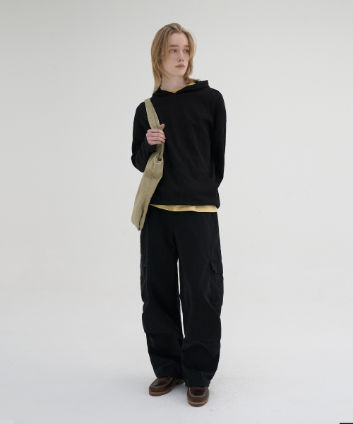 NOUN(ノウン)の「waffle hooded t-shirts (black)(パーカー・メンズ・その他・1)」の5枚目の写真