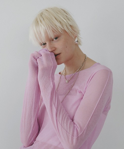 BAYFLOW(ベイフロー)の「【EF(エフ)】シアークループルオーバー(WOMEN)(Tシャツ/カットソー・レディース・ピンク/アイボリー・FREE)」の16枚目の写真