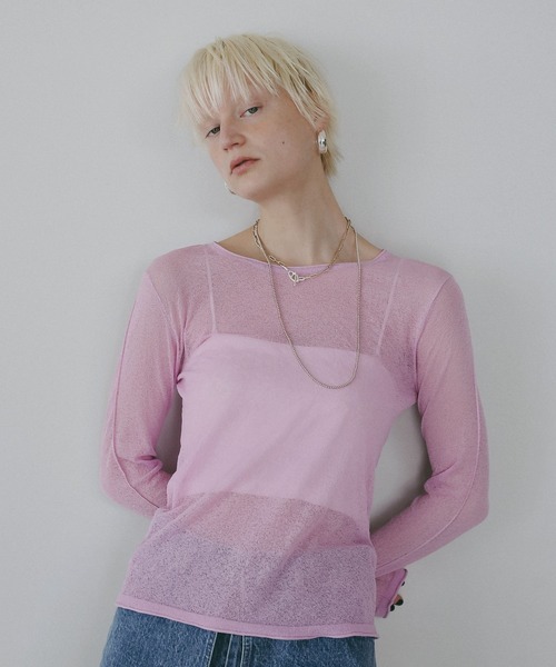 BAYFLOW(ベイフロー)の「【EF(エフ)】シアークループルオーバー(WOMEN)(Tシャツ/カットソー・レディース・ピンク/アイボリー・FREE)」の17枚目の写真