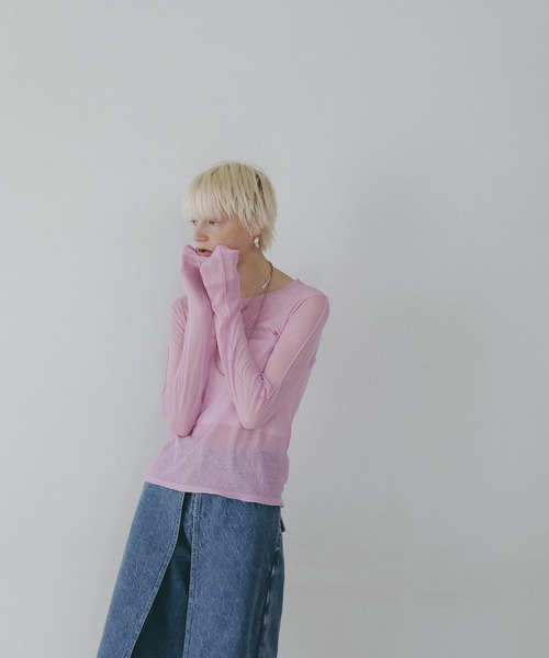 BAYFLOW(ベイフロー)の「【EF(エフ)】シアークループルオーバー(WOMEN)(Tシャツ/カットソー・レディース・ピンク/アイボリー・FREE)」の19枚目の写真