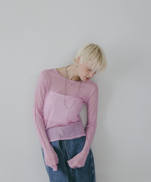 BAYFLOW(ベイフロー)の「【EF(エフ)】シアークループルオーバー(WOMEN)(Tシャツ/カットソー・レディース・ピンク/アイボリー・FREE)」の20枚目の写真