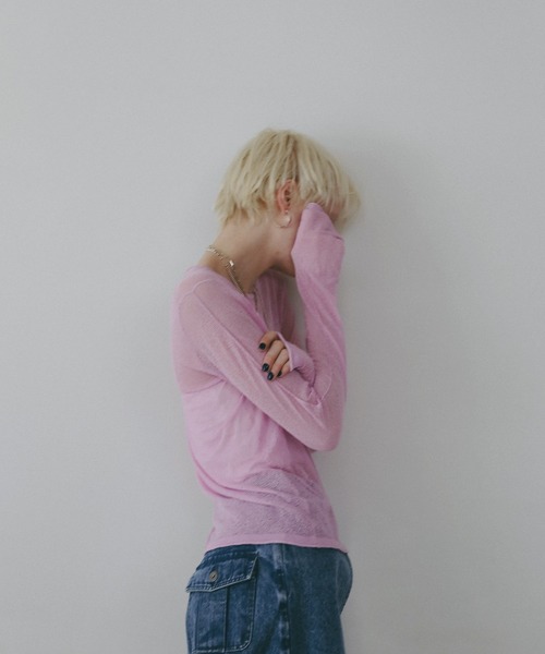BAYFLOW(ベイフロー)の「【EF(エフ)】シアークループルオーバー(WOMEN)(Tシャツ/カットソー・レディース・ピンク/アイボリー・FREE)」の21枚目の写真