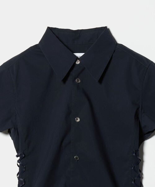 ATTISESSION（アティセッション）の「＜ATTISESSION＞レースアップ ショートスリーブ シャツ（シャツ/ブラウス・レディース・ネイビー/オフホワイト・FREE）」の9枚目の写真