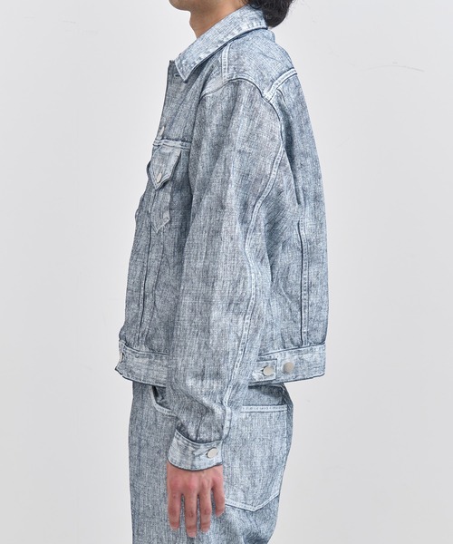 URU（ウル）の「TRUCKER JACKET（デニムジャケット・メンズ・ホワイト・1/2）」の3枚目の写真