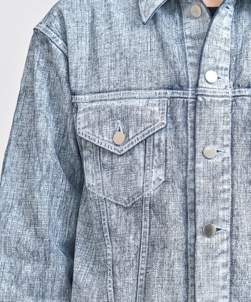 URU（ウル）の「TRUCKER JACKET（デニムジャケット・メンズ・ホワイト・1/2）」の6枚目の写真