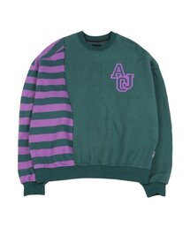 AJOBYAJO（アジョバイアジョ）の「Twofold Stripe Sweatshirt [Green]（スウェット）」