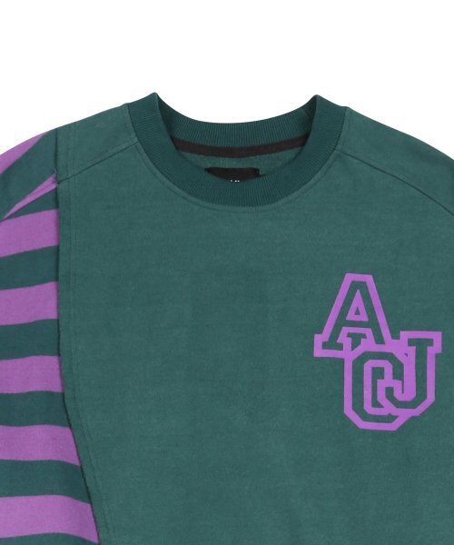 AJOBYAJO（アジョバイアジョ）の「Twofold Stripe Sweatshirt [Green]（スウェット・レディース・その他・L/XL）」の2枚目の写真