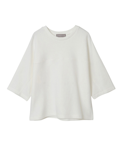 LOGEMENT DE CLAIRE(ロジュモンドクレール)の「切り替え6分袖プルオーバー(Tシャツ/カットソー・レディース・ブラック/オフホワイト/ブルー・FREE)」の5枚目の写真