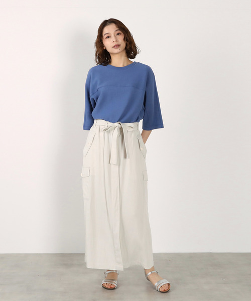 LOGEMENT DE CLAIRE(ロジュモンドクレール)の「切り替え6分袖プルオーバー(Tシャツ/カットソー・レディース・ブラック/オフホワイト/ブルー・FREE)」の11枚目の写真