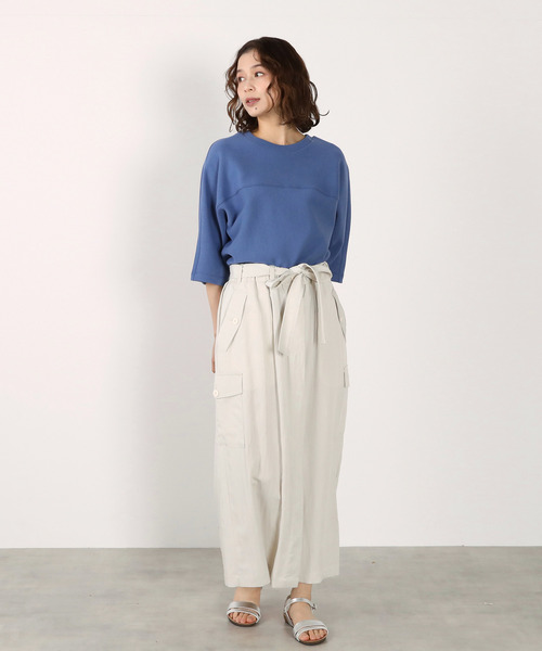 LOGEMENT DE CLAIRE(ロジュモンドクレール)の「切り替え6分袖プルオーバー(Tシャツ/カットソー・レディース・ブラック/オフホワイト/ブルー・FREE)」の12枚目の写真