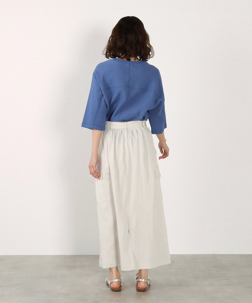 LOGEMENT DE CLAIRE(ロジュモンドクレール)の「切り替え6分袖プルオーバー(Tシャツ/カットソー・レディース・ブラック/オフホワイト/ブルー・FREE)」の15枚目の写真