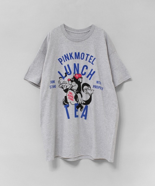RNA(アールエヌエー)の「M2681 PINKMOTEL クロネコプリントTEE(Tシャツ/カットソー・レディース・杢グレー/ホワイト/ピンク・MEDIUM)」の9枚目の写真