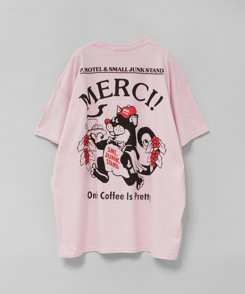 RNA(アールエヌエー)の「M2681 PINKMOTEL クロネコプリントTEE(Tシャツ/カットソー・レディース・杢グレー/ホワイト/ピンク・MEDIUM)」の14枚目の写真