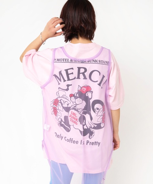 RNA(アールエヌエー)の「M2681 PINKMOTEL クロネコプリントTEE(Tシャツ/カットソー・レディース・杢グレー/ホワイト/ピンク・MEDIUM)」の12枚目の写真