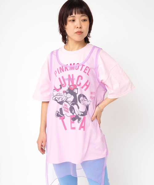 RNA(アールエヌエー)の「M2681 PINKMOTEL クロネコプリントTEE(Tシャツ/カットソー・レディース・杢グレー/ホワイト/ピンク・MEDIUM)」の10枚目の写真
