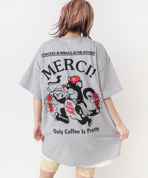 RNA(アールエヌエー)の「M2681 PINKMOTEL クロネコプリントTEE(Tシャツ/カットソー・レディース・杢グレー/ホワイト/ピンク・MEDIUM)」の8枚目の写真