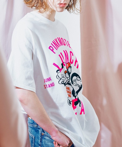 RNA(アールエヌエー)の「M2681 PINKMOTEL クロネコプリントTEE(Tシャツ/カットソー・レディース・杢グレー/ホワイト/ピンク・MEDIUM)」の21枚目の写真