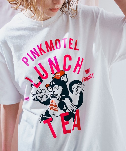 RNA(アールエヌエー)の「M2681 PINKMOTEL クロネコプリントTEE(Tシャツ/カットソー・レディース・杢グレー/ホワイト/ピンク・MEDIUM)」の22枚目の写真