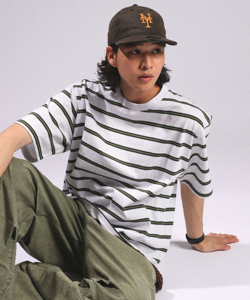 RAGEBLUE(レイジブルー)の「Multi Border TShirt/マルチボーダーTシャツ(Tシャツ/カットソー・メンズ・ホワイト/ライトブルー/ネイビー・MEDIUM/LARGE)」の1枚目の写真