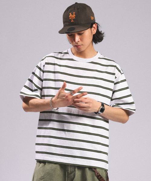 RAGEBLUE(レイジブルー)の「Multi Border TShirt/マルチボーダーTシャツ(Tシャツ/カットソー・メンズ・ホワイト/ライトブルー/ネイビー・MEDIUM/LARGE)」の11枚目の写真