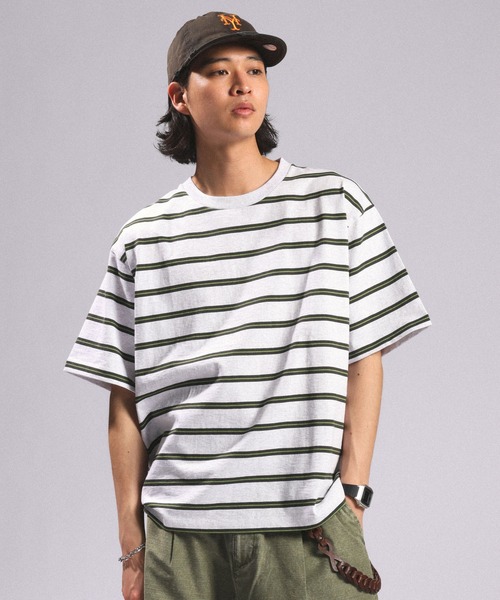 RAGEBLUE(レイジブルー)の「Multi Border TShirt/マルチボーダーTシャツ(Tシャツ/カットソー・メンズ・ホワイト/ライトブルー/ネイビー・MEDIUM/LARGE)」の12枚目の写真