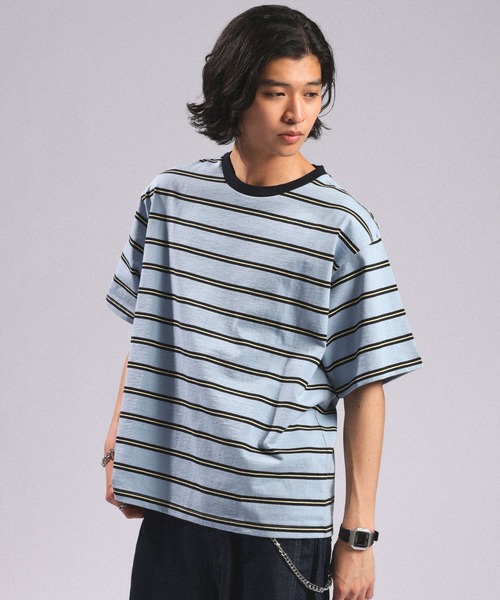 RAGEBLUE(レイジブルー)の「Multi Border TShirt/マルチボーダーTシャツ(Tシャツ/カットソー・メンズ・ホワイト/ライトブルー/ネイビー・MEDIUM/LARGE)」の19枚目の写真