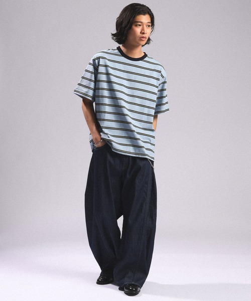 RAGEBLUE(レイジブルー)の「Multi Border TShirt/マルチボーダーTシャツ(Tシャツ/カットソー・メンズ・ホワイト/ライトブルー/ネイビー・MEDIUM/LARGE)」の18枚目の写真