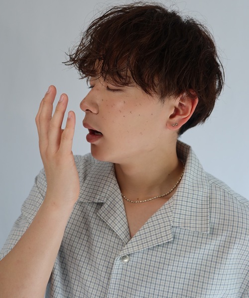 SELAN（セラン）の「【ユニセックス】オリジナルボタンチェック柄オープンカラーシャツ（シャツ/ブラウス・メンズ・ブルー/ベージュ/ホワイト・LARGE/MEDIUM）」の15枚目の写真