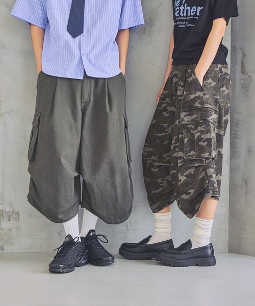 PBLIM(ページボーイリム)の「《UNISEX》アソートハーフカーゴパンツ(カーゴパンツ・レディース・チャコールグレー/グレイッシュベージュ/カモフラージュ・MEDIUM/LARGE)」の5枚目の写真