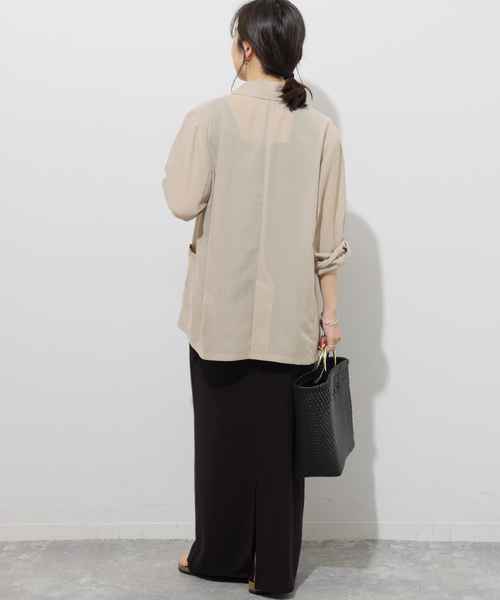JOURNAL STANDARD relume（ジャーナルスタンダード　レリューム）の「《追加2》シングルシアージャケット（テーラードジャケット・レディース・ベージュ/ブラック/アイボリー・FREE）」の4枚目の写真